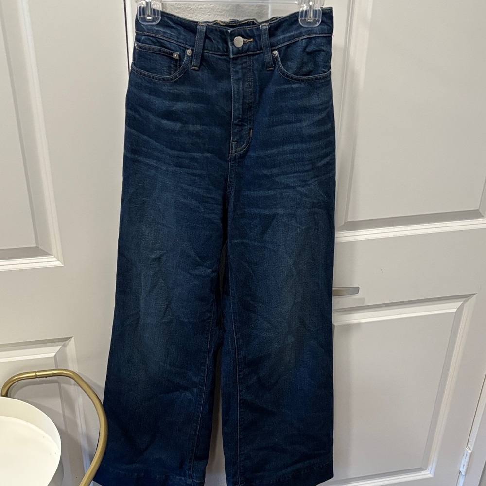 EUC J. Crew Women's Dark Blue Wide Leg Jeans